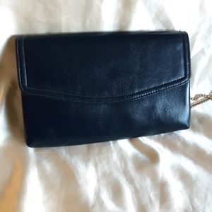 Navy Crossbody Bag Purse With Chain Strap